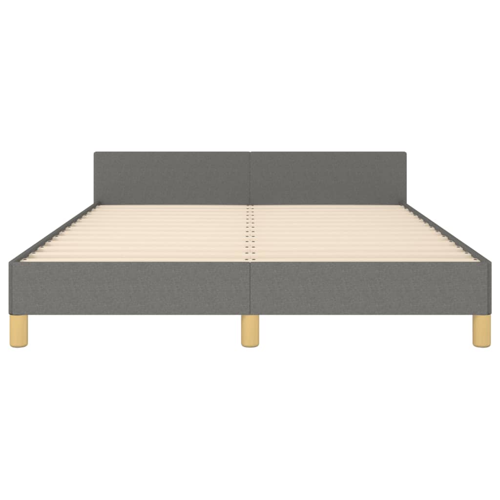 Cadre de lit sans matelas gris foncé 140x200 cm tissu - XIOS