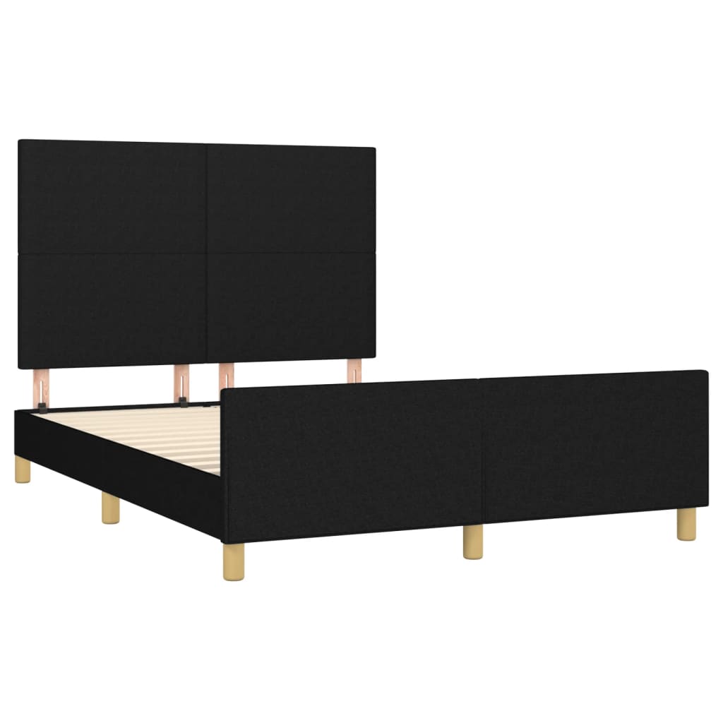 Cadre de lit sans matelas noir 140x200 cm tissu - XIOS