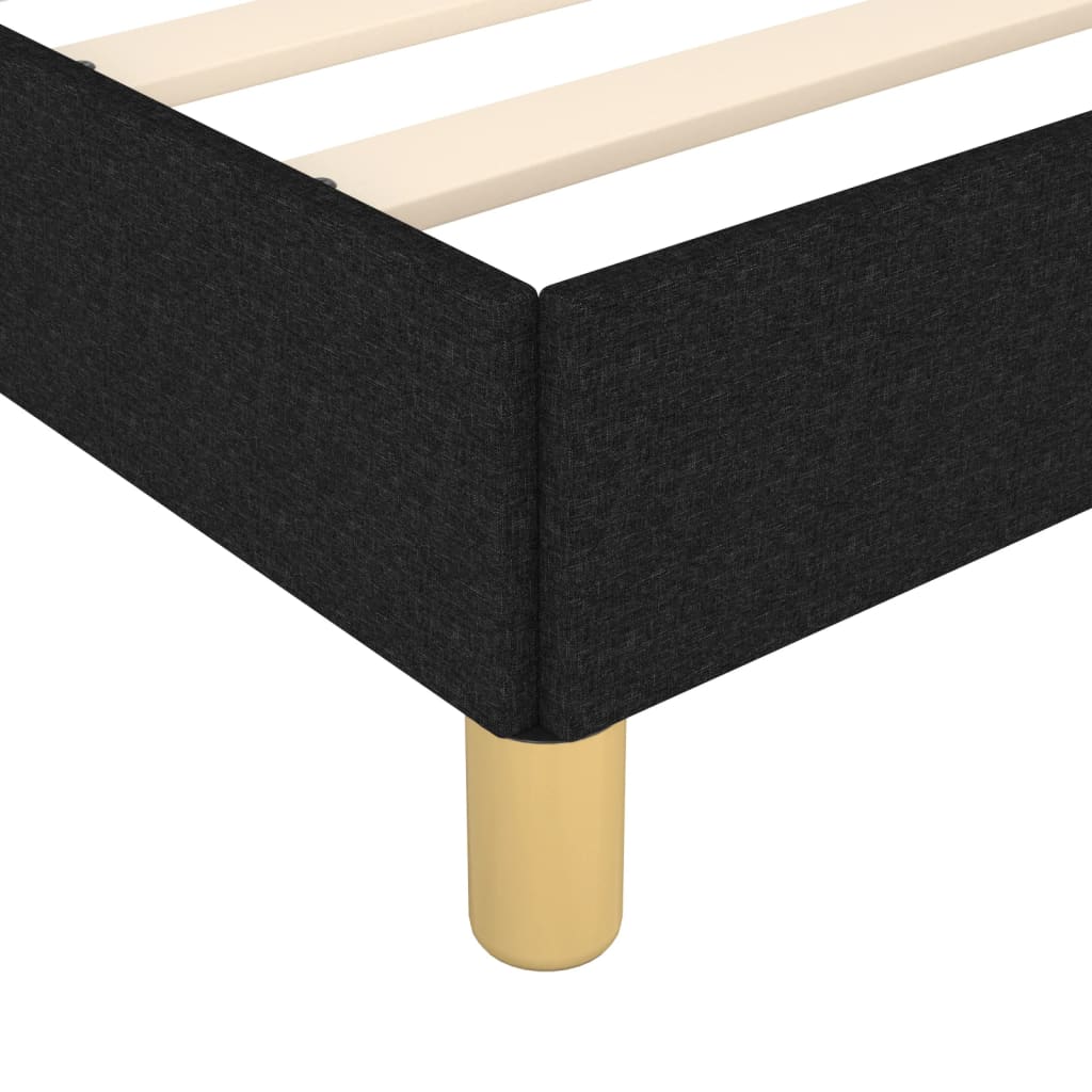 Cadre de lit sans matelas noir 140x200 cm tissu - XIOS