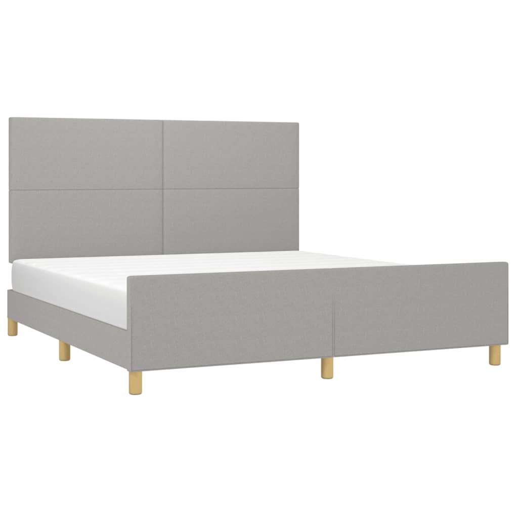 Cadre de lit sans matelas gris clair 160x200 cm tissu - XIOS