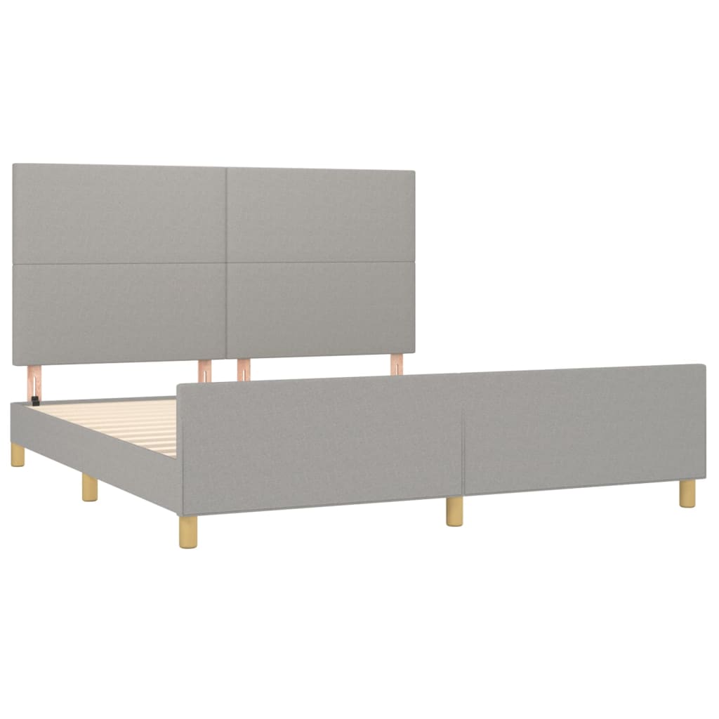 Cadre de lit sans matelas gris clair 160x200 cm tissu - XIOS