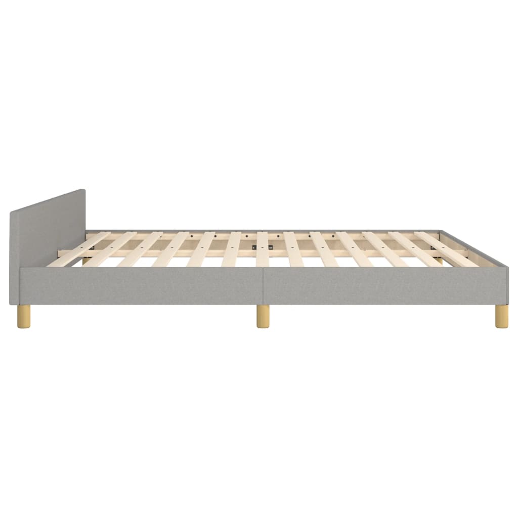 Cadre de lit sans matelas gris clair 160x200 cm tissu - XIOS