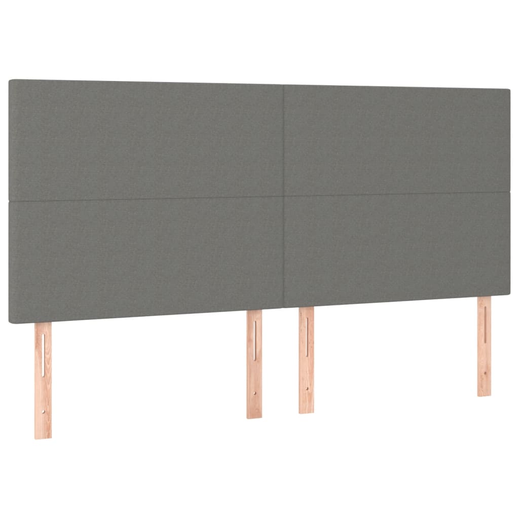 Cadre de lit sans matelas gris foncé 160x200 cm tissu - XIOS