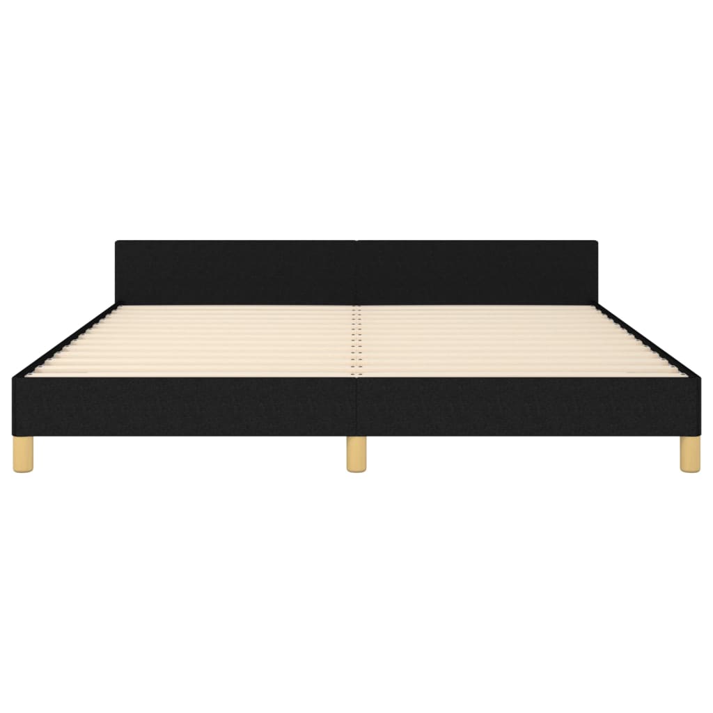 Cadre de lit sans matelas noir 160x200 cm tissu - XIOS