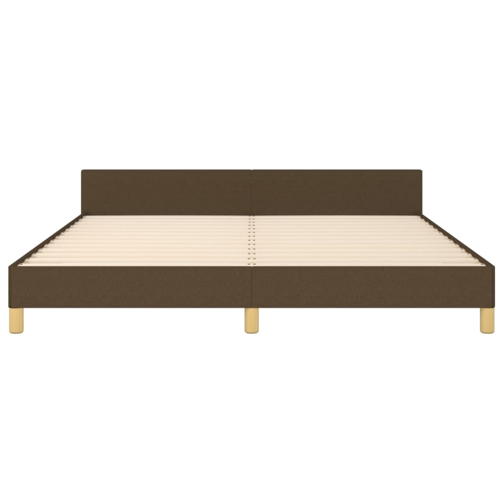 Cadre de lit sans matelas marron foncé 160x200 cm tissu - XIOS