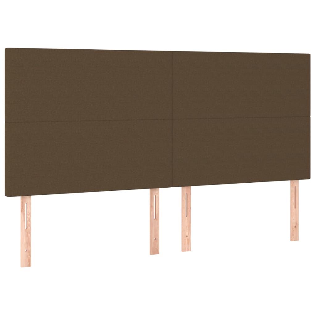 Cadre de lit sans matelas marron foncé 160x200 cm tissu - XIOS