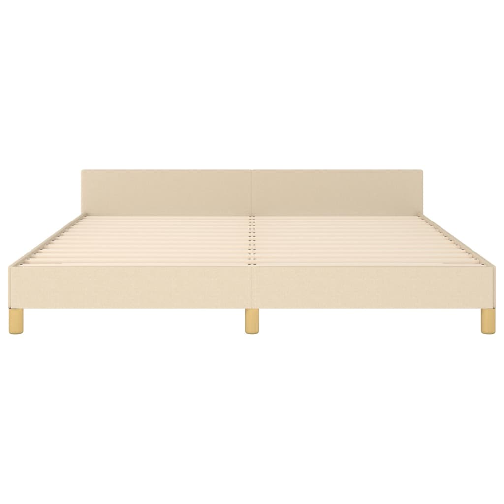 Cadre de lit sans matelas crème 160x200 cm tissu - XIOS