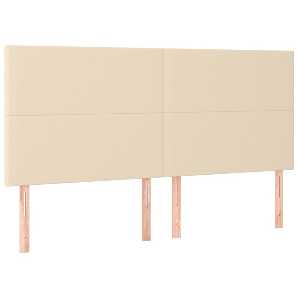 Cadre de lit sans matelas crème 160x200 cm tissu - XIOS