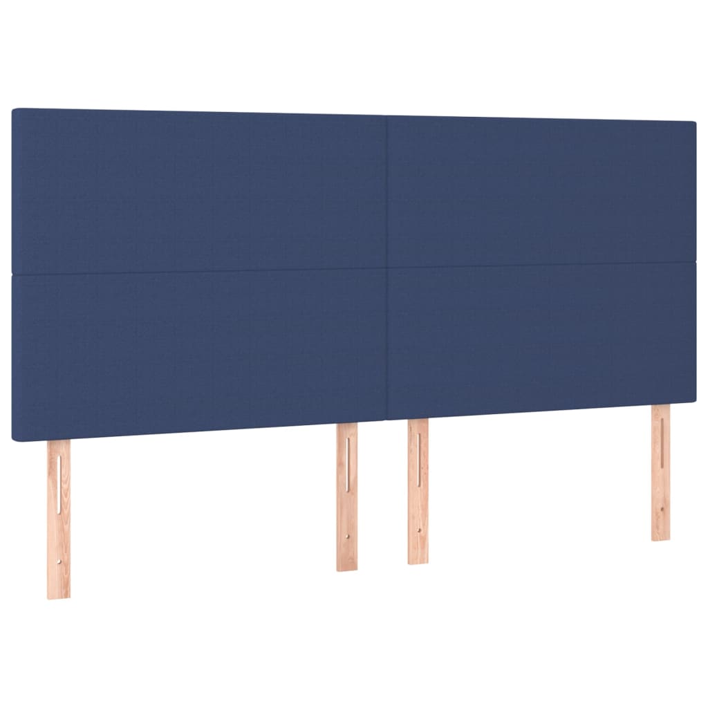 Cadre de lit sans matelas bleu 160x200 cm tissu - XIOS
