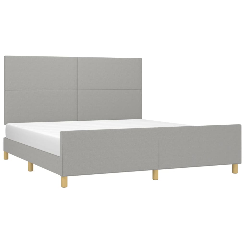 Cadre de lit sans matelas gris clair 180x200 cm tissu - XIOS