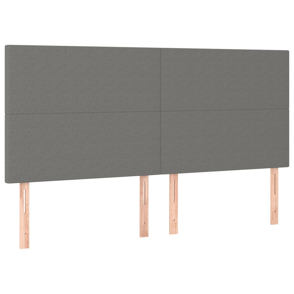 Cadre de lit sans matelas gris foncé 180x200 cm tissu - XIOS