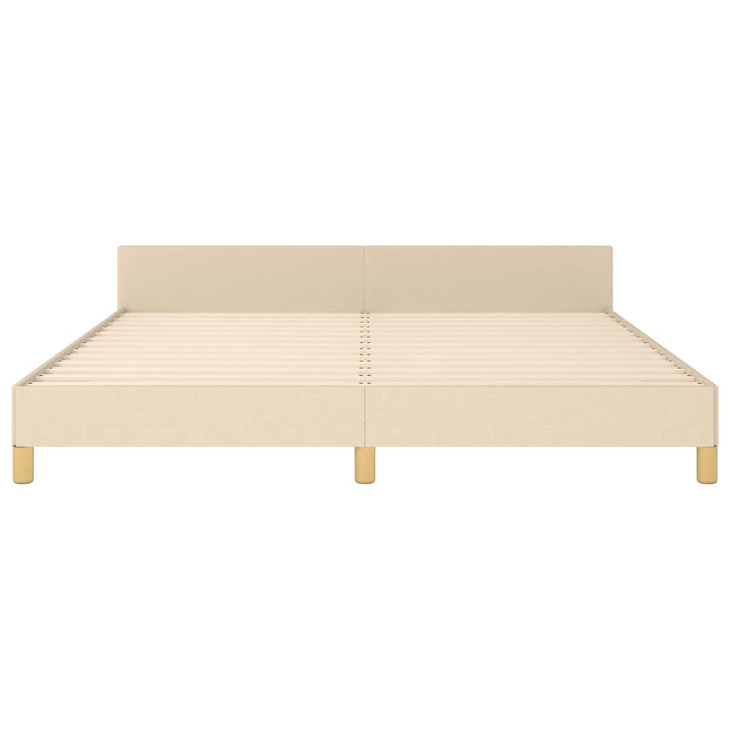Cadre de lit sans matelas crème 180x200 cm tissu