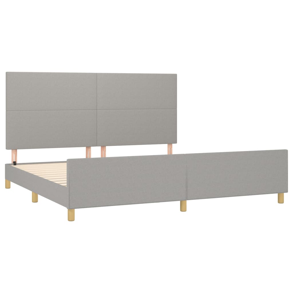 Cadre de lit sans matelas gris clair 200x200 cm tissu - XIOS