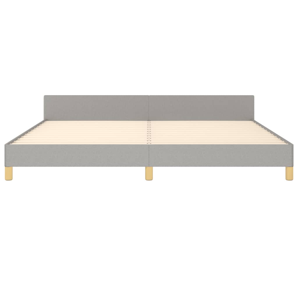 Cadre de lit sans matelas gris clair 200x200 cm tissu - XIOS