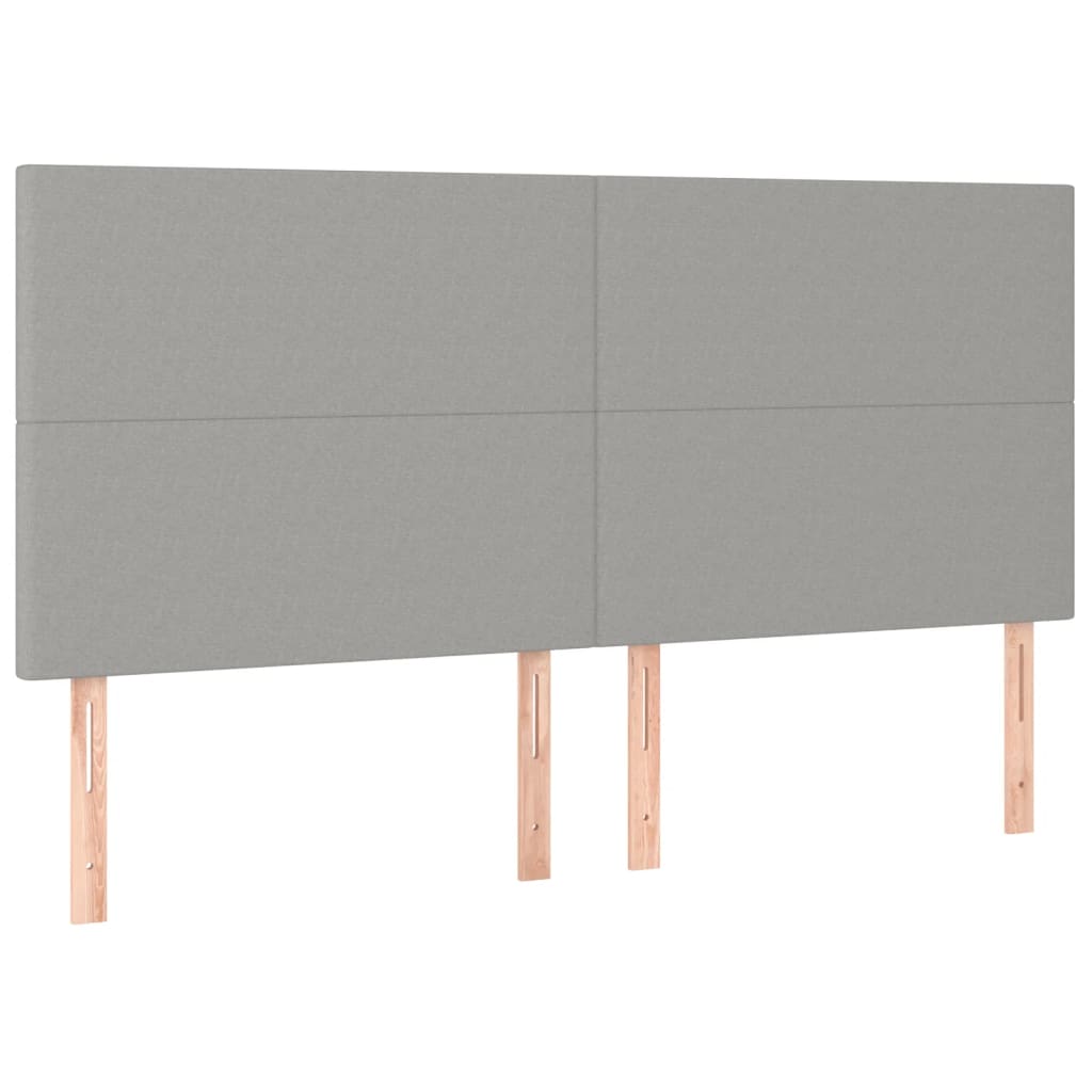 Cadre de lit sans matelas gris clair 200x200 cm tissu - XIOS