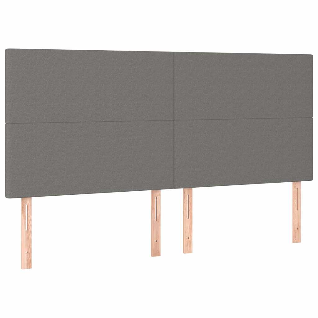 Cadre de lit sans matelas gris foncé 200x200 cm tissu - XIOS