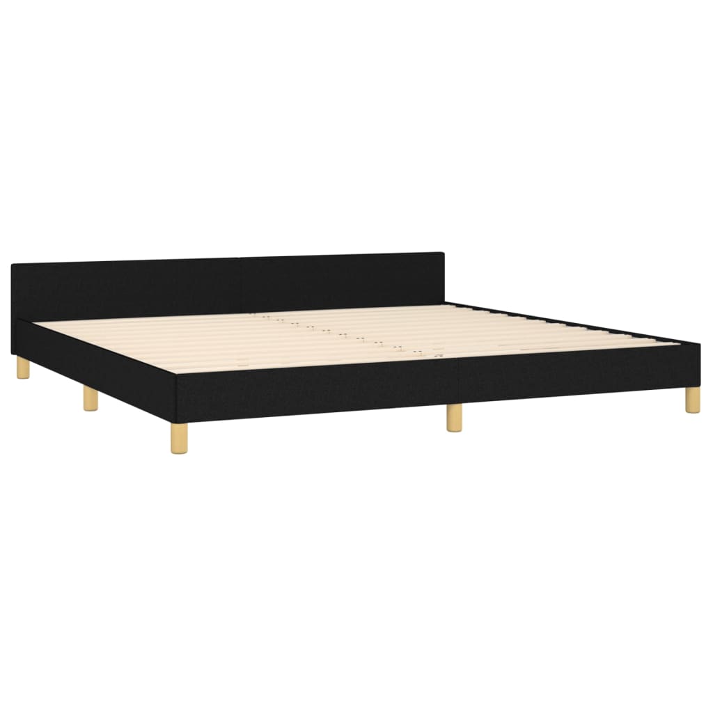 Cadre de lit sans matelas noir 200x200 cm tissu - XIOS
