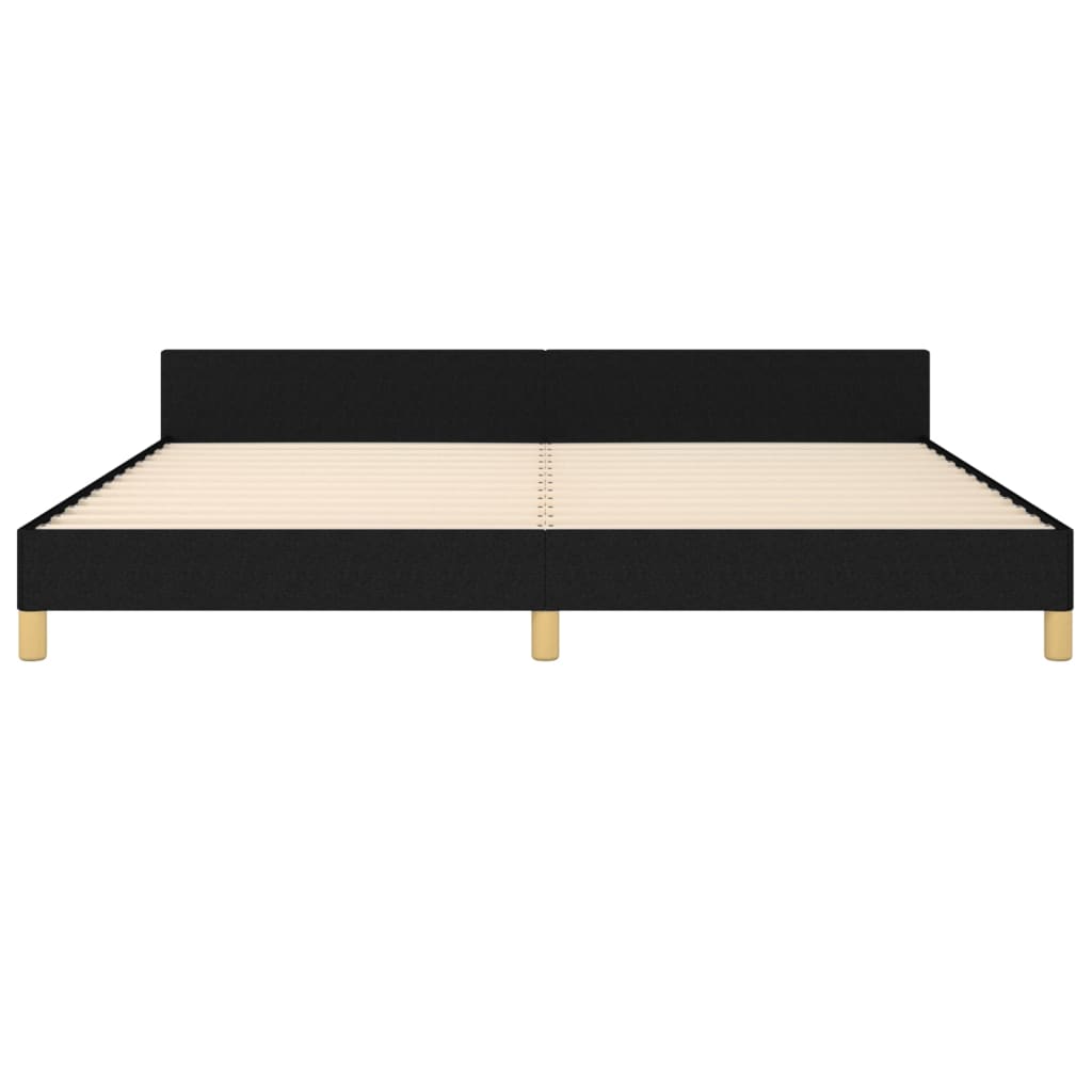 Cadre de lit sans matelas noir 200x200 cm tissu - XIOS