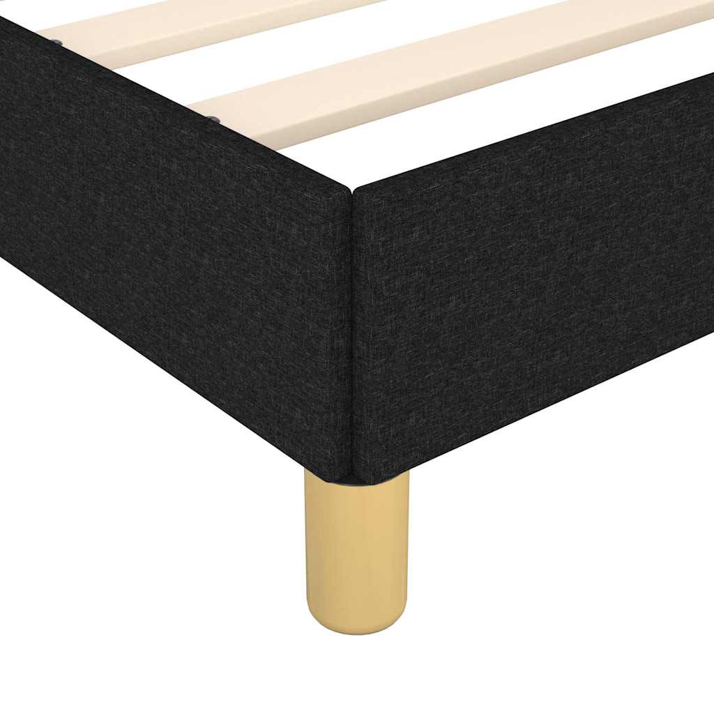 Cadre de lit sans matelas noir 200x200 cm tissu - XIOS