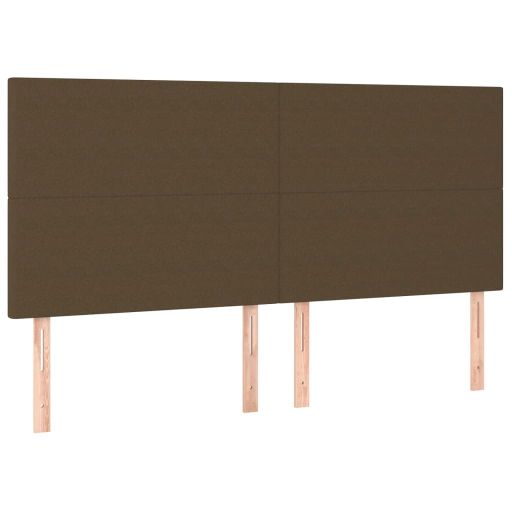 Cadre de lit sans matelas marron foncé 200x200 cm tissu - XIOS