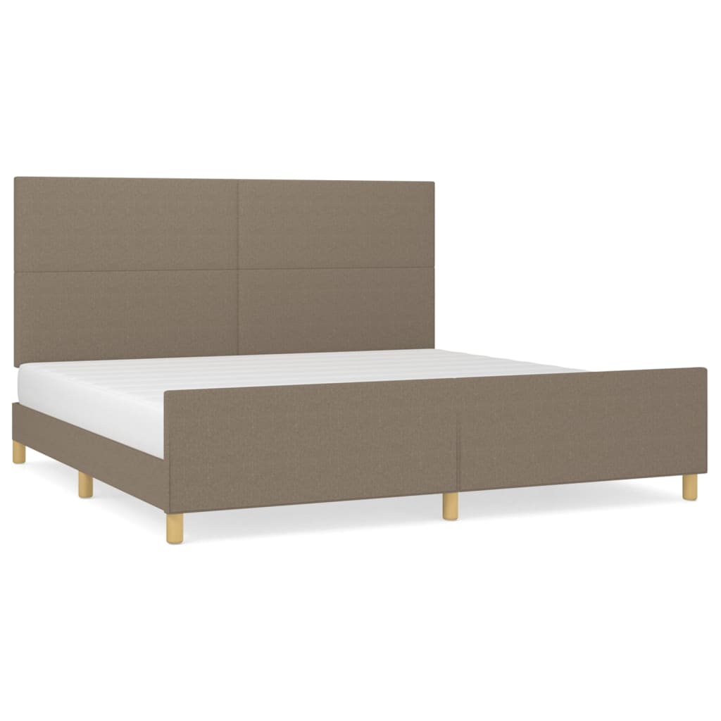 Cadre de lit sans matelas taupe 200x200 cm tissu - XIOS