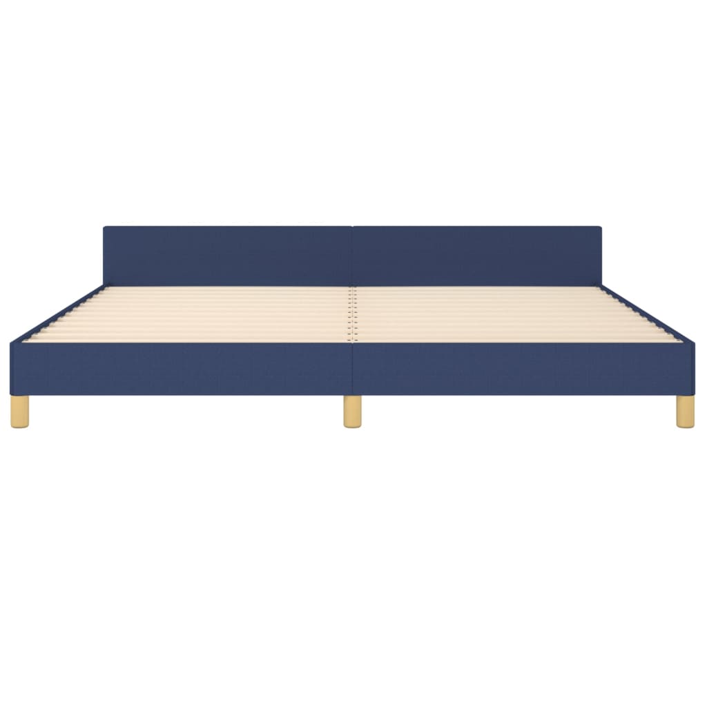 Cadre de lit sans matelas bleu 200x200 cm tissu - XIOS