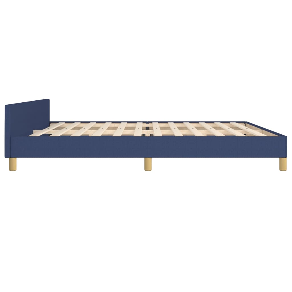 Cadre de lit sans matelas bleu 200x200 cm tissu - XIOS
