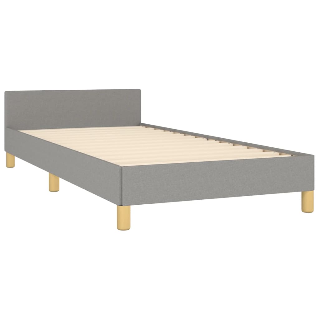 Cadre de lit sans matelas gris clair 90x190 cm tissu - XIOS