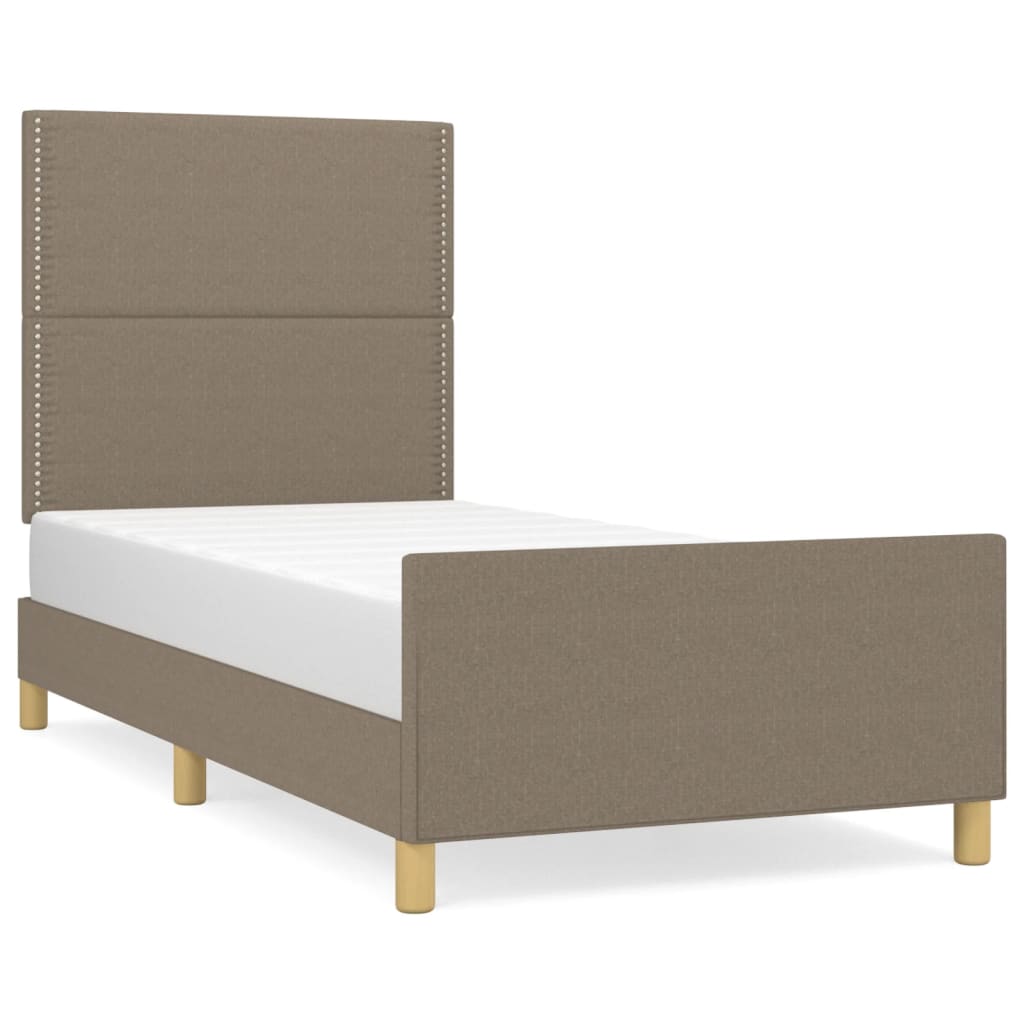 Cadre de lit sans matelas taupe 100x200 cm tissu - XIOS