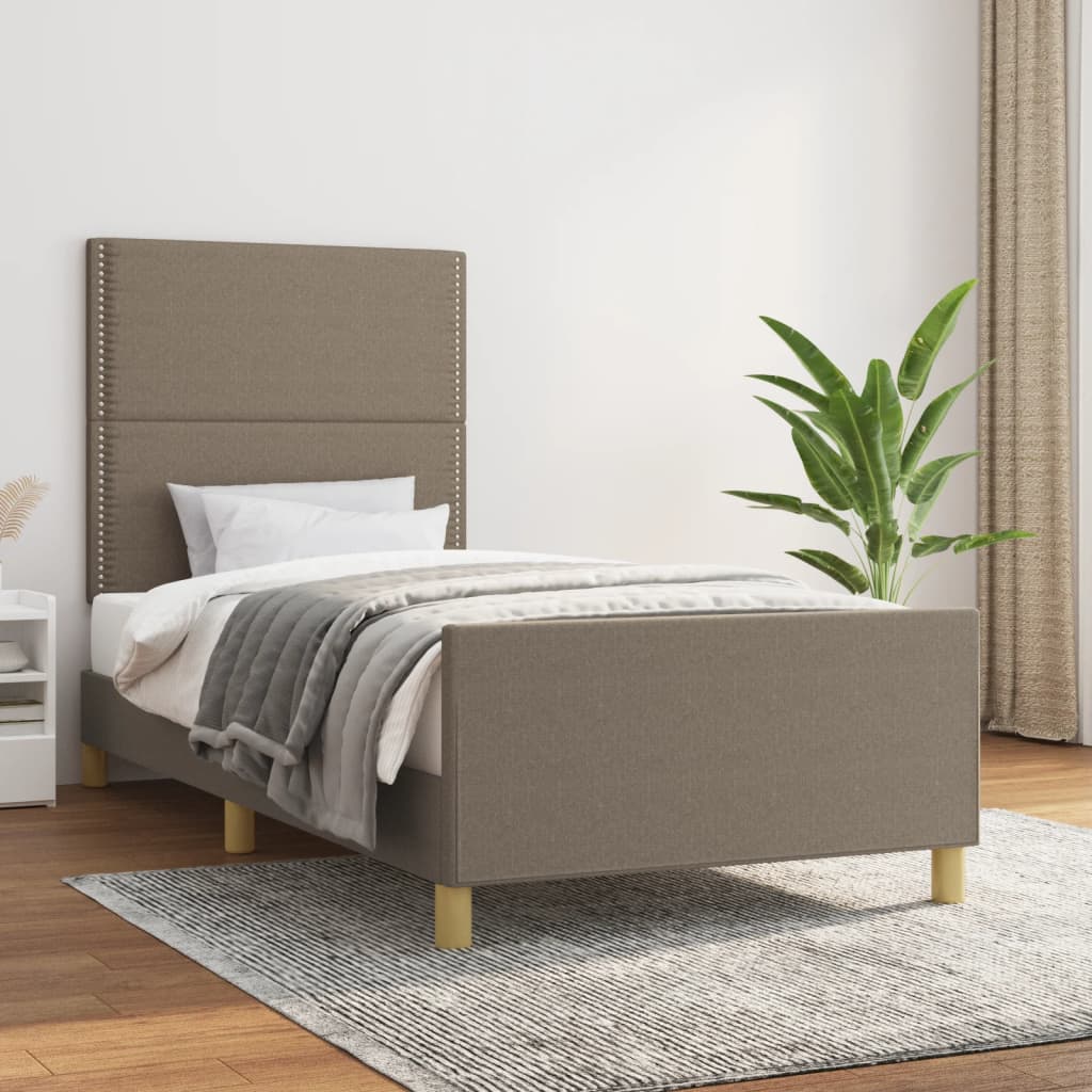 Cadre de lit sans matelas taupe 100x200 cm tissu - XIOS