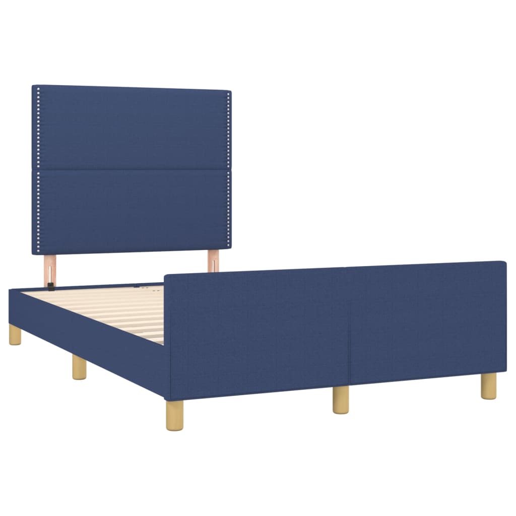 Cadre de lit sans matelas bleu 120x200 cm tissu - XIOS