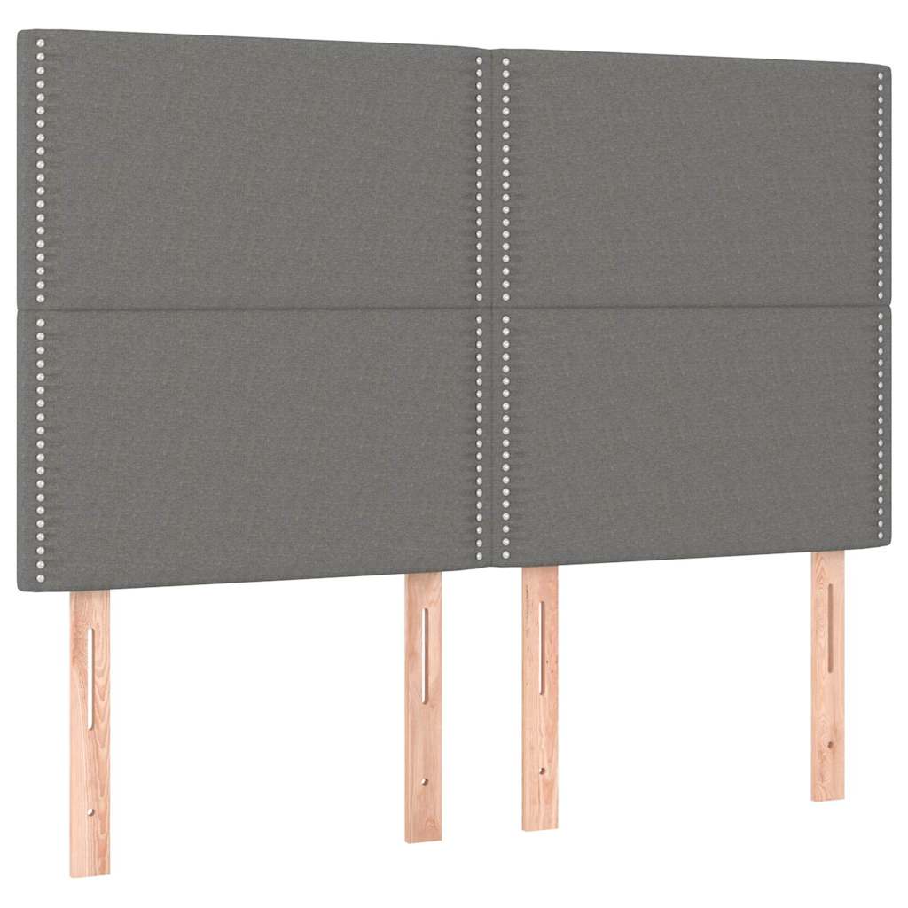 Cadre de lit sans matelas gris foncé 140x190 cm tissu - XIOS