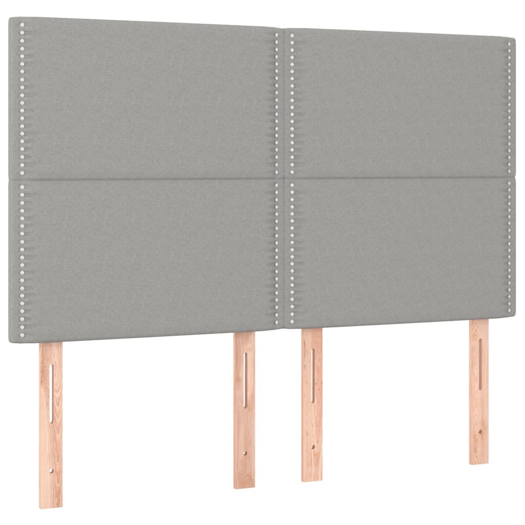 Cadre de lit sans matelas gris clair 140x200 cm tissu - XIOS
