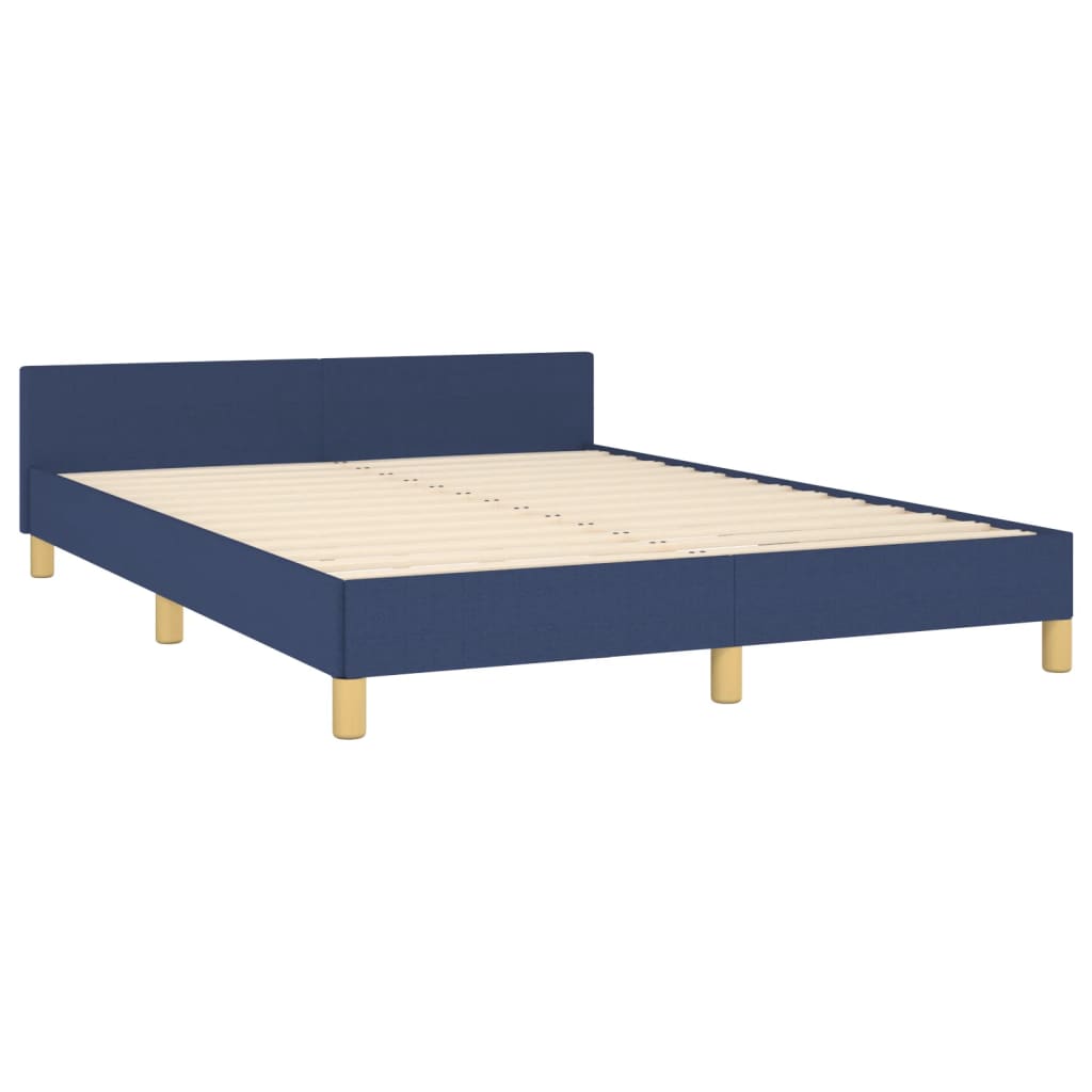 Cadre de lit sans matelas bleu 140x200 cm tissu - XIOS