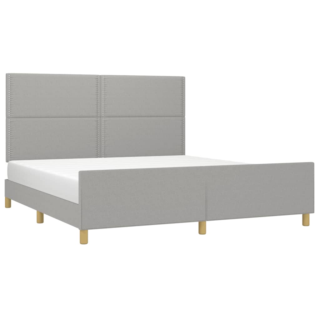 Cadre de lit sans matelas gris clair 180x200 cm tissu - XIOS