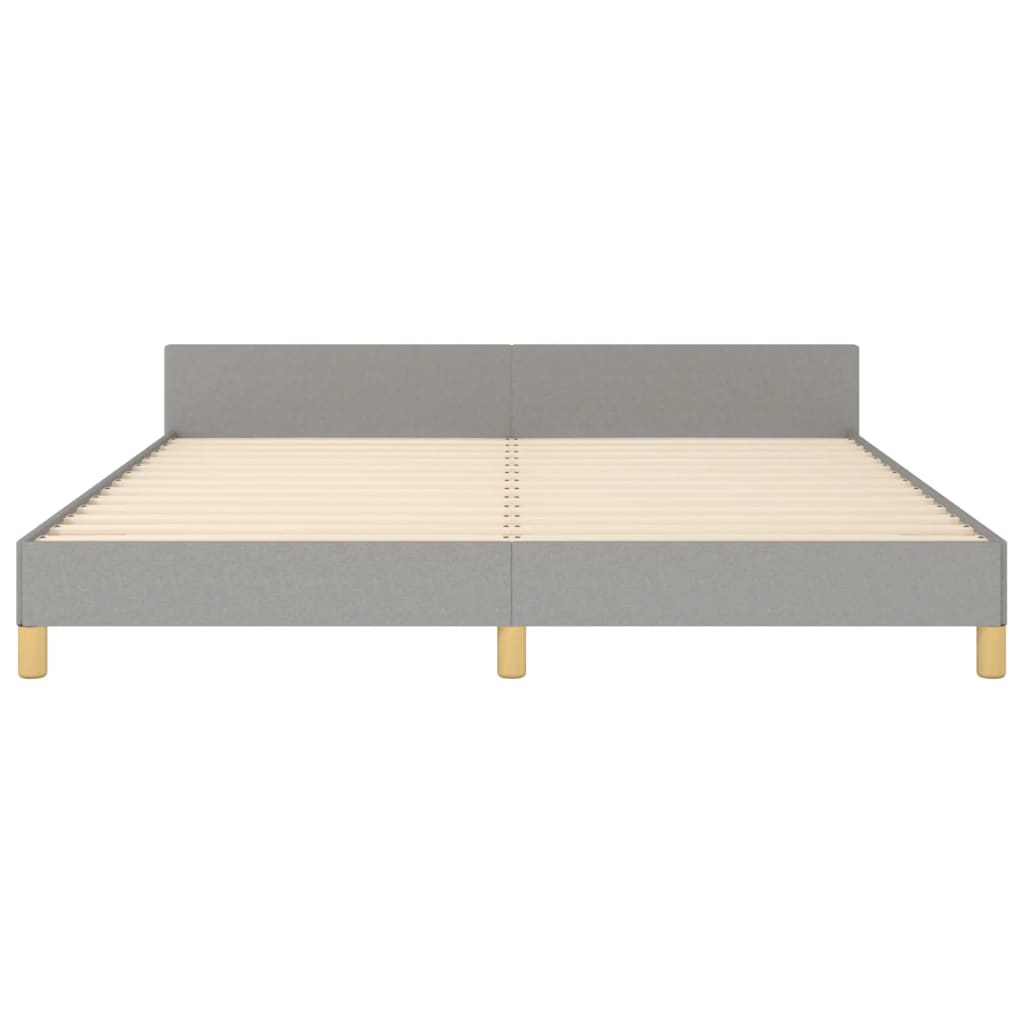 Cadre de lit sans matelas gris clair 180x200 cm tissu - XIOS