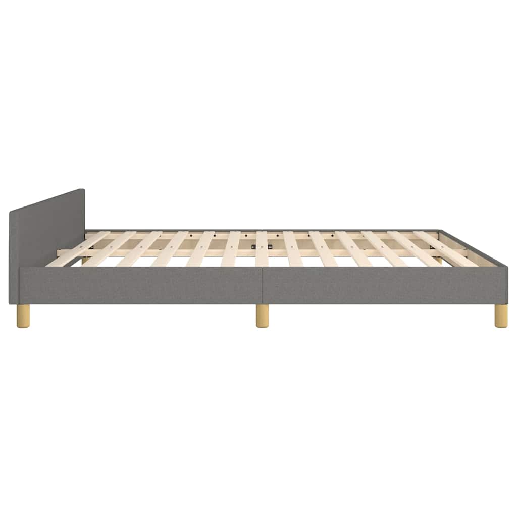 Cadre de lit sans matelas gris foncé 180x200 cm tissu
