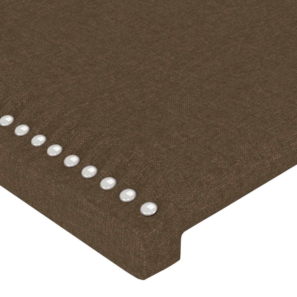 Cadre de lit sans matelas marron foncé 180x200 cm tissu - XIOS