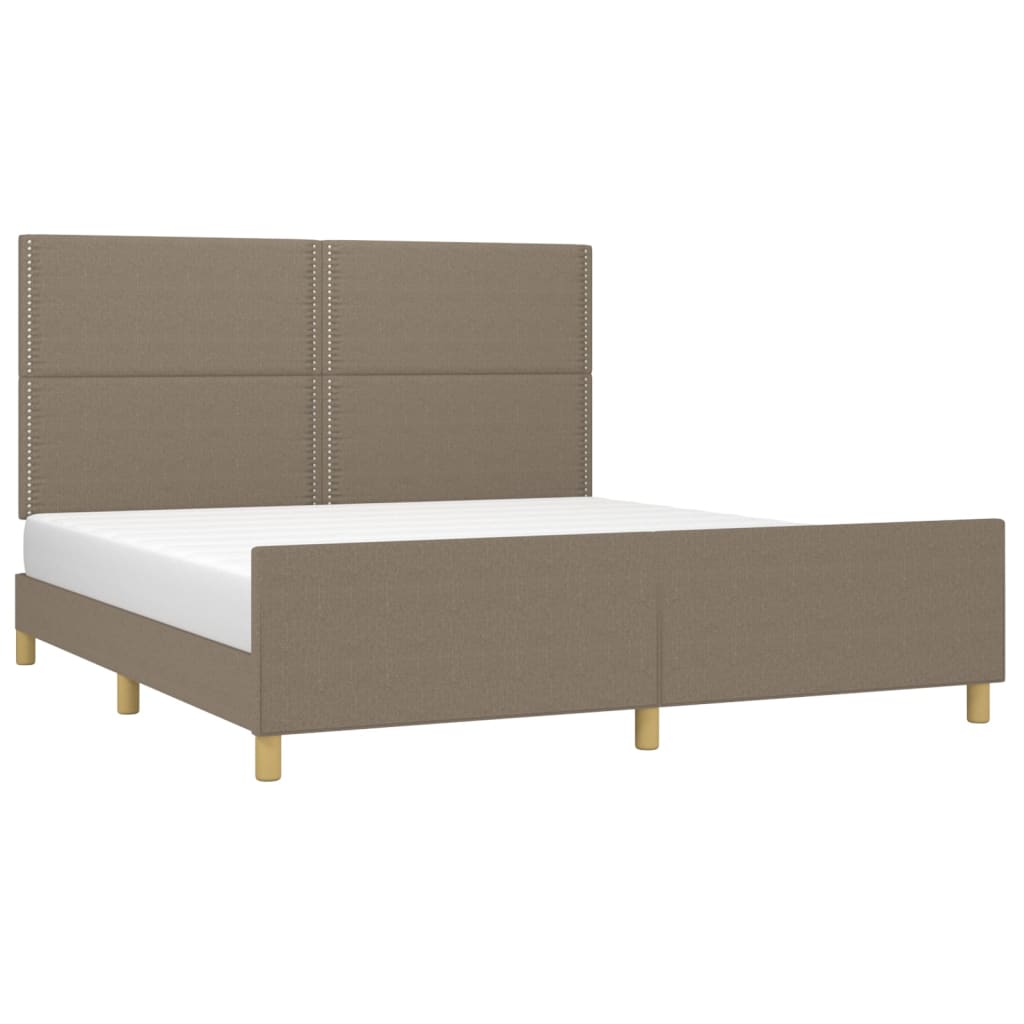 Cadre de lit sans matelas taupe 180x200 cm tissu - XIOS