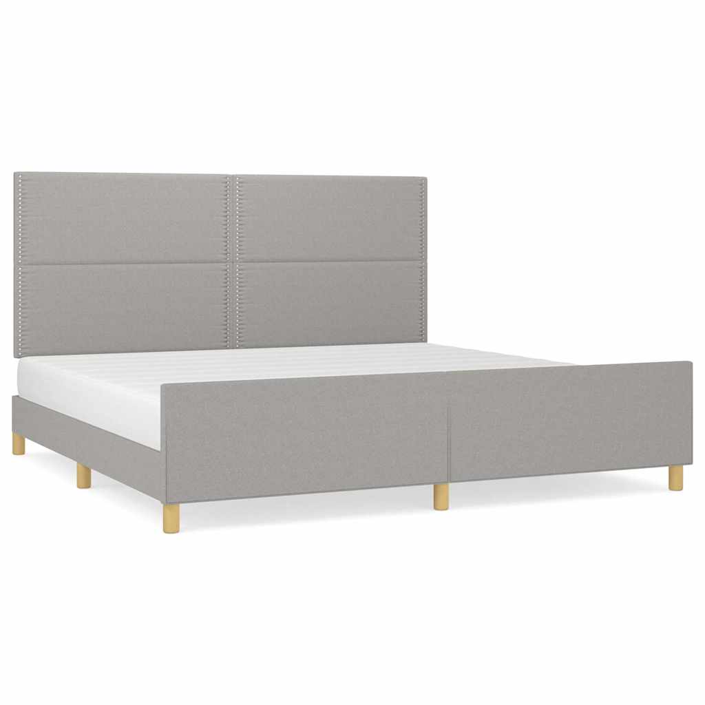 Cadre de lit sans matelas gris clair 200x200 cm tissu