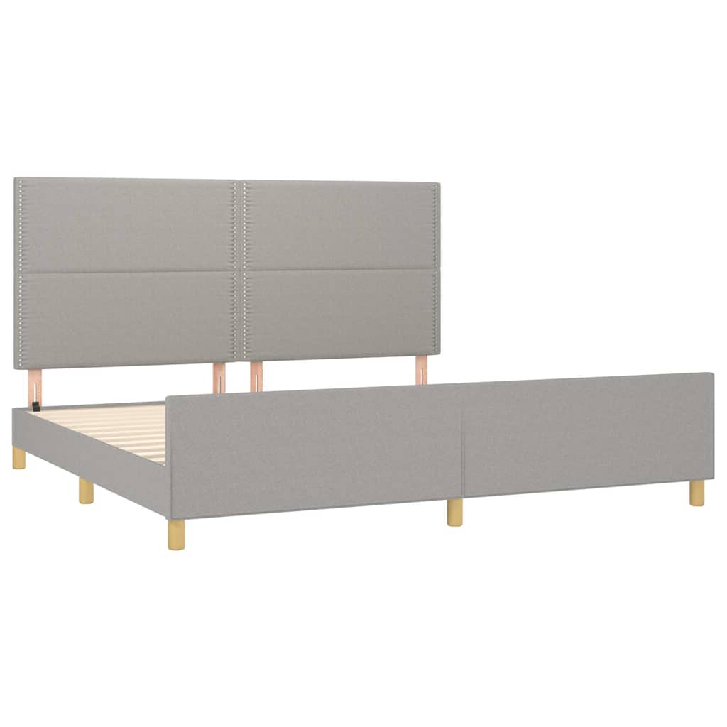Cadre de lit sans matelas gris clair 200x200 cm tissu