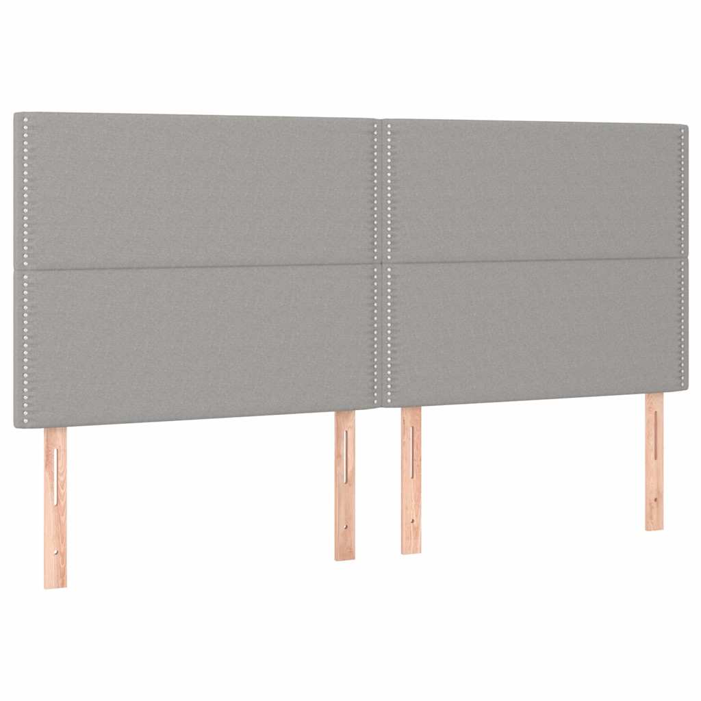 Cadre de lit sans matelas gris clair 200x200 cm tissu