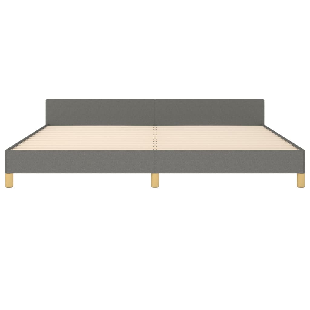Cadre de lit sans matelas gris foncé 200x200 cm tissu - XIOS
