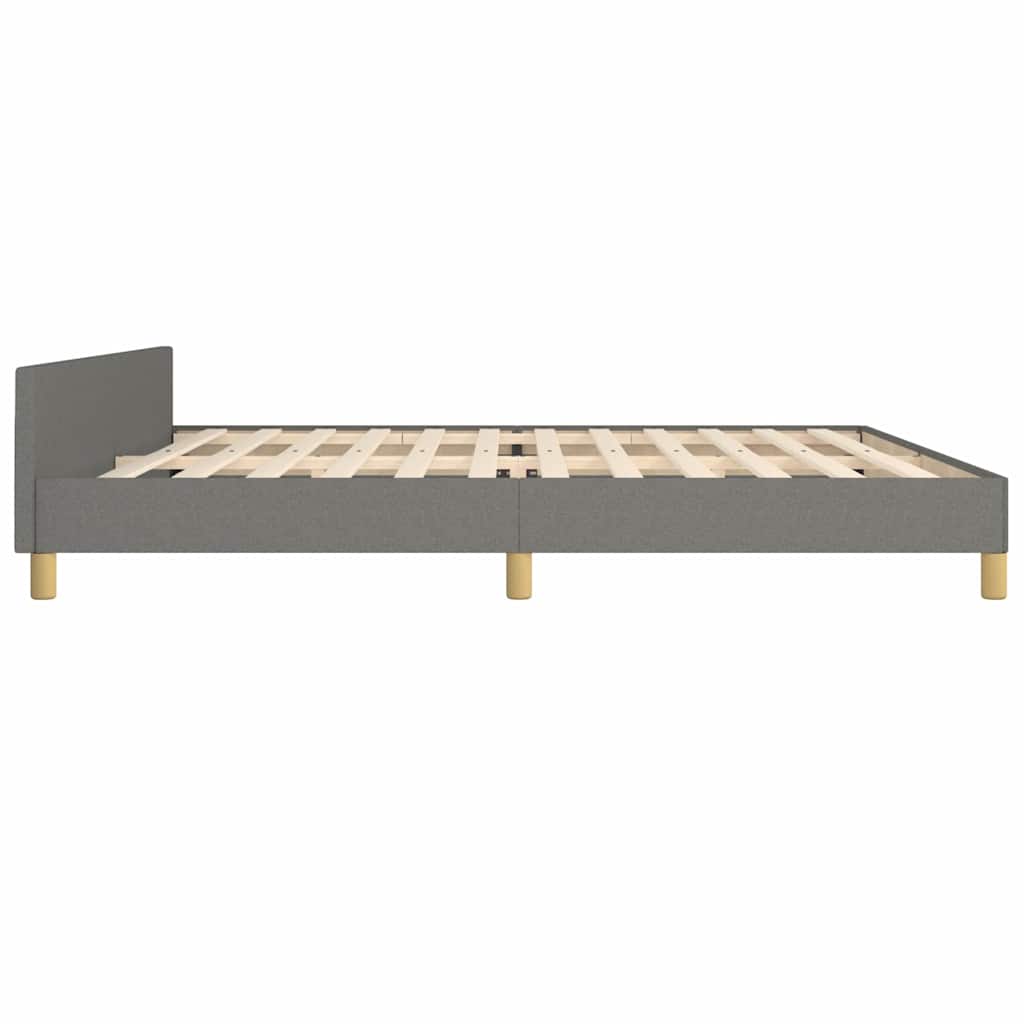 Cadre de lit sans matelas gris foncé 200x200 cm tissu - XIOS