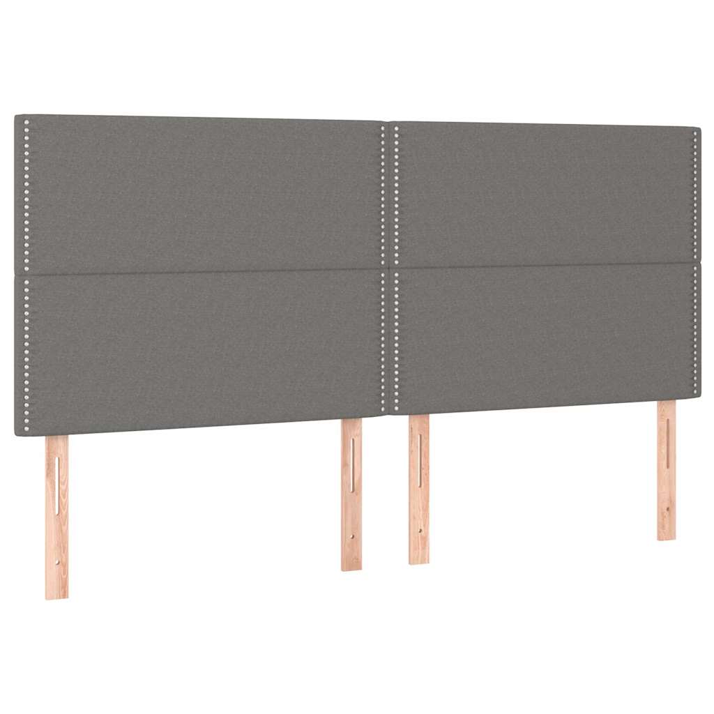 Cadre de lit sans matelas gris foncé 200x200 cm tissu
