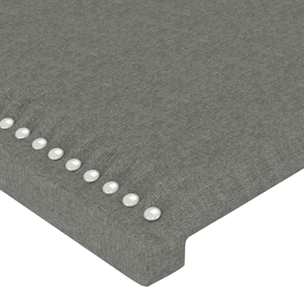 Cadre de lit sans matelas gris foncé 200x200 cm tissu - XIOS