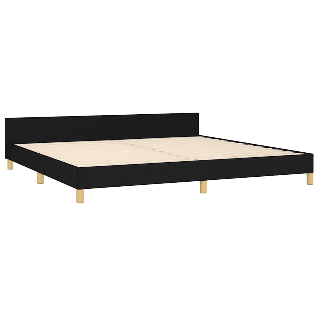 Cadre de lit sans matelas noir 200x200 cm tissu - XIOS