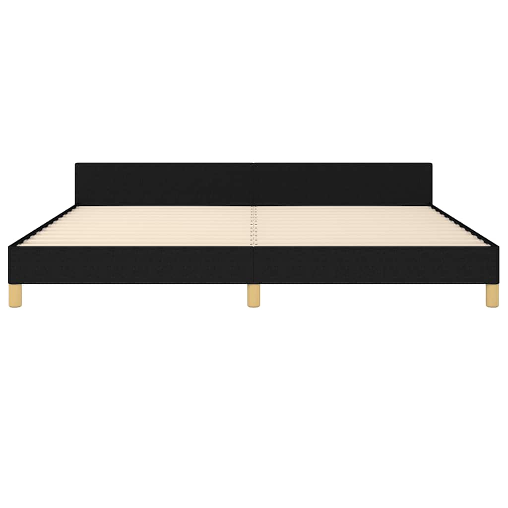 Cadre de lit sans matelas noir 200x200 cm tissu - XIOS