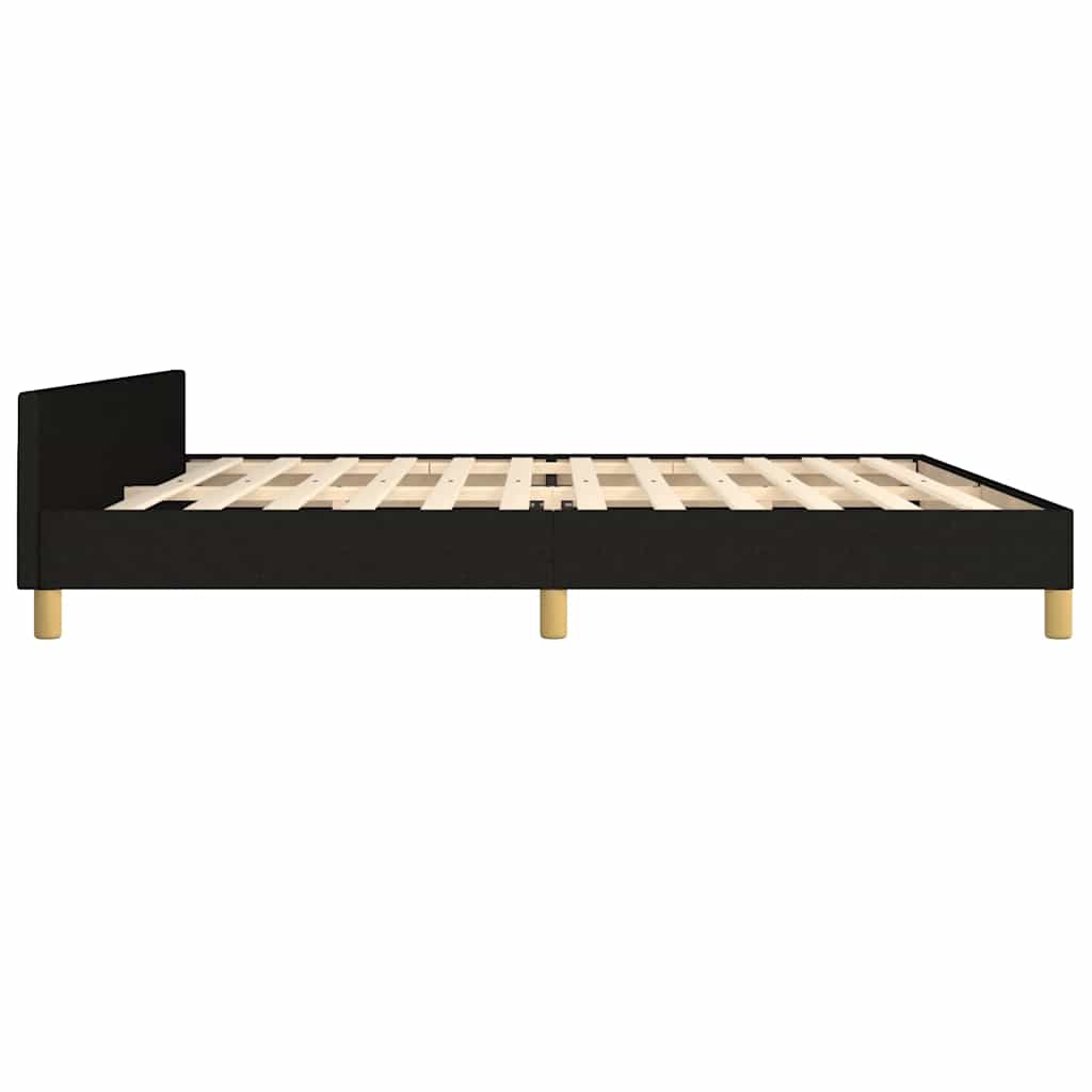 Cadre de lit sans matelas noir 200x200 cm tissu - XIOS