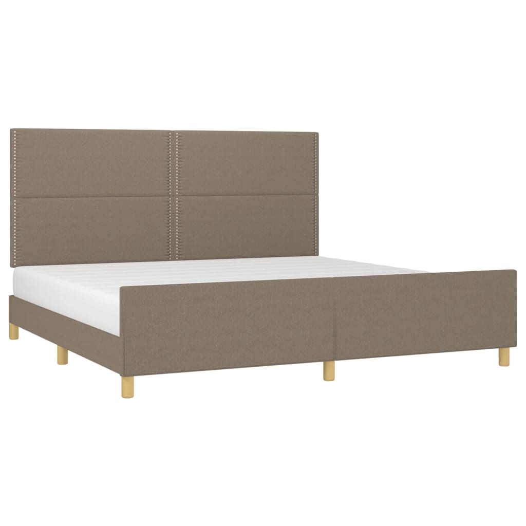 Cadre de lit sans matelas taupe 200x200 cm tissu - XIOS